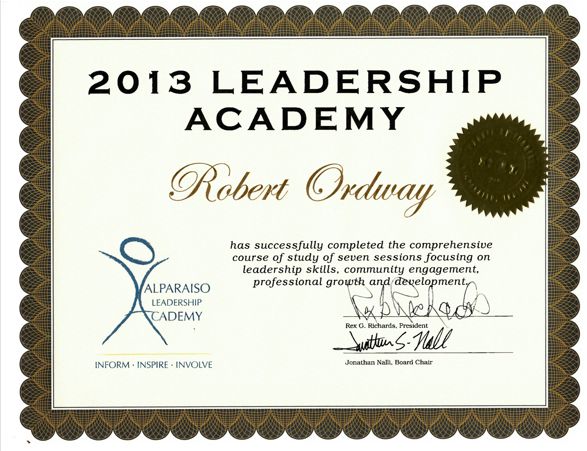 Valpo Chamber Leadership Academy – Class of 2013
