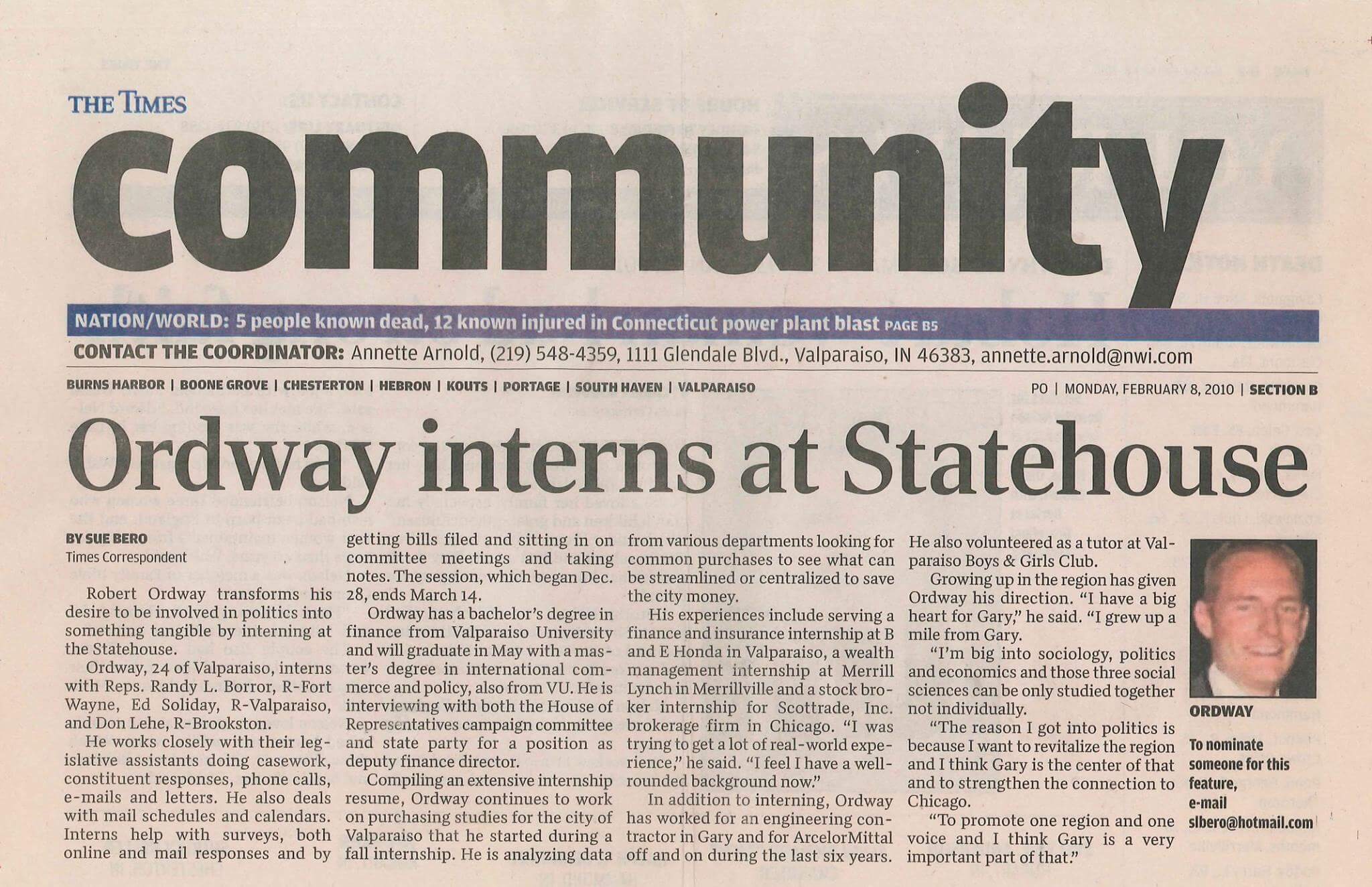 Ordway interns at Statehouse