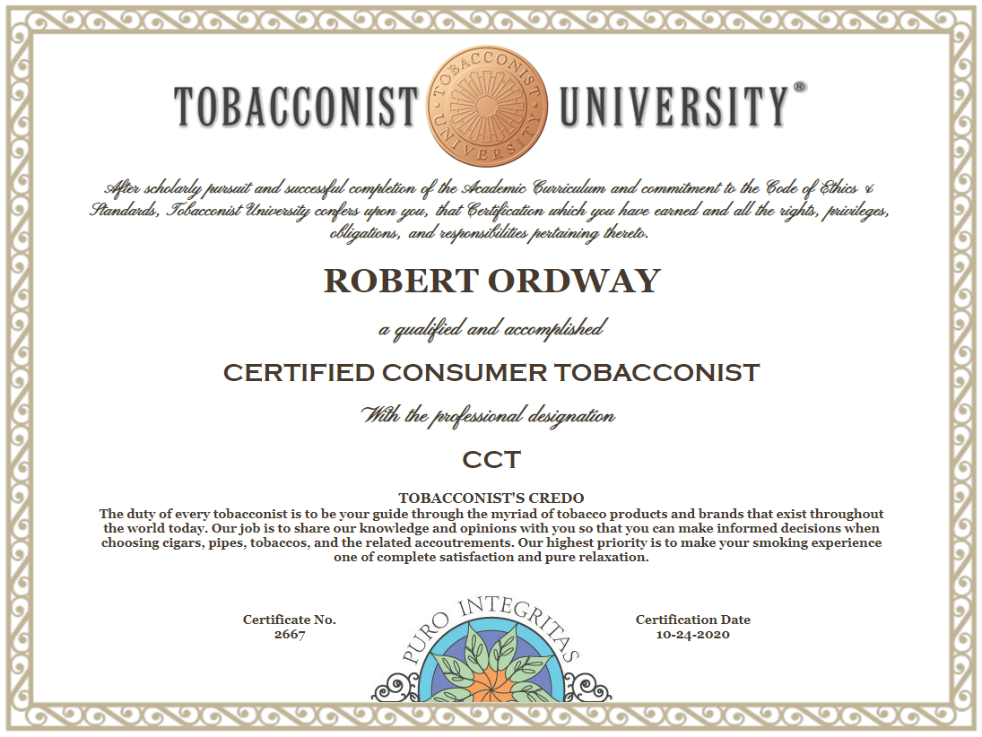 Certified Consumer Tobacconist – Tobacconist University
